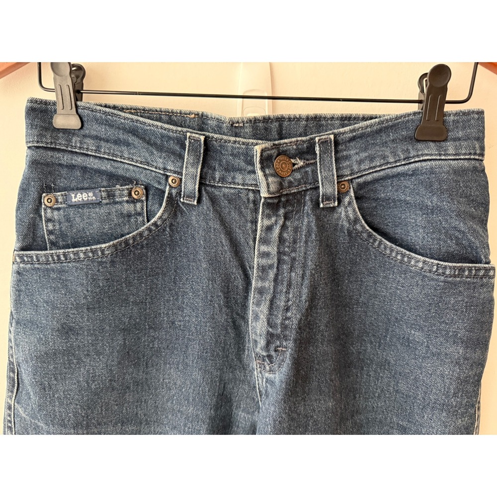 Vintage Lee Original Jeans Blue Denim Straight Leg Y2K 90s Raw Hem 28 Women - Picture 3 of 16